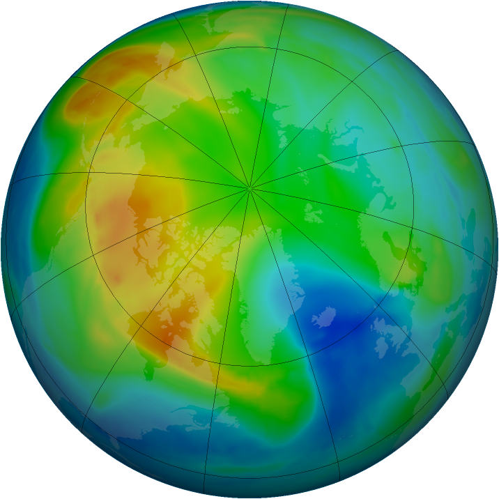 Arctic ozone map for 26 November 2007